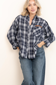 Janice :  Checked blouse Phil | blue - img4