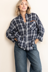 Janice :  Checked blouse Phil | blue - img5
