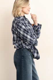 Janice :  Checked blouse Phil | blue - img7
