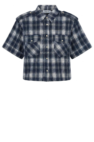 Janice |  Cropped checked blouse Spike | blue | Picture 1