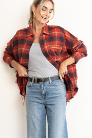 Janice |  Checkered blouse Darter | red | Picture 5