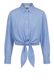 Janice |  Buttoned blouse with stripes David | blue | Picture 1