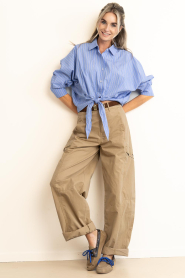 Janice :  Buttoned blouse with stripes David | blue - img3