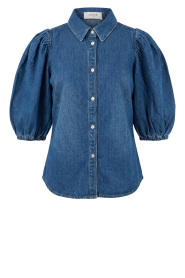 Janice |  Denim blouse with puff sleeves Lars | blue | Picture 1