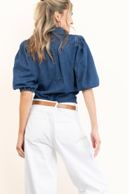 Janice |  Denim blouse with puff sleeves Lars | blue | Picture 7