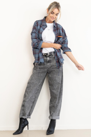 Janice :  Checkered blouse Darter | blue - img3