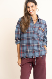 Janice :  Checkered blouse Darter | blue - img10