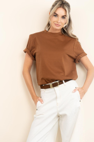Drykorn :  T-shirt with shoulder pads Tadura | copper - img6