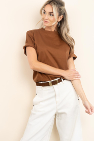 Drykorn :  T-shirt with shoulder pads Tadura | copper - img5