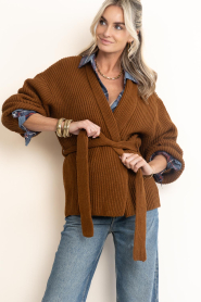 Drykorn :  Soft wrap cardigan Wilkie | cognac  - img4