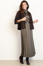 Drykorn |  Satin midi dress Idonea | green | Picture 2