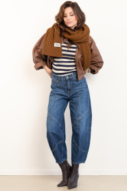 Drykorn | Leather cropped batwing jacket Elstow | Copper | Picture 9