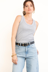 Drykorn :  Baby rib singlet Tavira | grey - img5