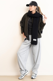 Drykorn :  Wool blend scarf Cronica | black - img3