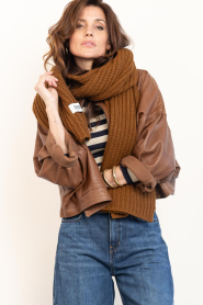Drykorn :  Wool bled scarf Cronica | brown - img6