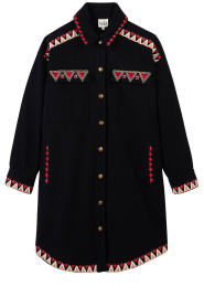 Wild |  Boho Embroidered jacket Angele | blue