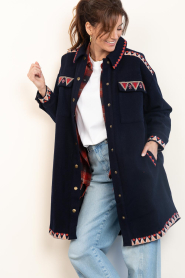 Wild |  Boho Embroidered jacket Angele | blue | Picture 2