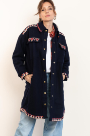 Wild |  Boho Embroidered jacket Angele | blue | Picture 4