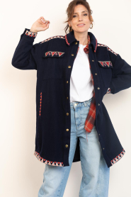 Wild |  Boho Embroidered jacket Angele | blue | Picture 5