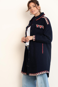 Wild |  Boho Embroidered jacket Angele | blue | Picture 6