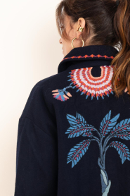 Wild |  Boho Embroidered jacket Angele | blue | Picture 8