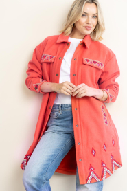 Wild |  Boho Embroidered jacket Angele | red | Picture 5