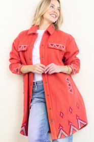 Wild |  Boho Embroidered jacket Angele | red | Picture 6