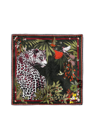 Wild |  Silk scarf with print Mini Panthere | green