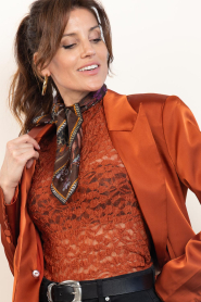 Wild :  Silk scarf with print Mini Panthere | pink - img4