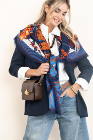 Wild :  Scarf with print Maxi Machu Pichu | blue - img2