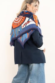 Wild :  Scarf with print Maxi Machu Pichu | blue - img4
