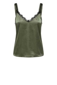 Milla |  Shiny top with lace Lucy | green