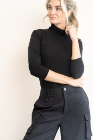 Milla |  Stretch tencel top Elin | black | Picture 2
