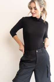 Milla |  Stretch tencel top Elin | black | Picture 4