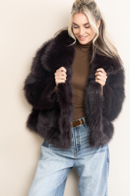 Badits |  Faux fur jacket Munich | burgundy | Picture 4