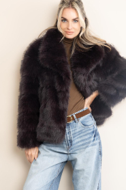 Badits |  Faux fur jacket Munich | burgundy | Picture 5