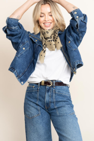 Badits :  Lined denim bomber Mariola | blue - img2