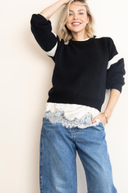 Badits |  Soft sweater with stripe detail Rosi | black | Picture 4