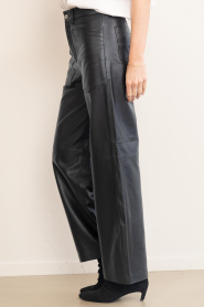 Badits |  Leather wide leg with patch pockets Kendra | black | Picture 6