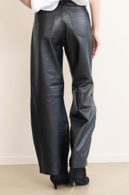 Badits |  Leather wide leg with patch pockets Kendra | black | Picture 8