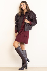 Louizon |  Viscose dress Craon | burgundy | Picture 3