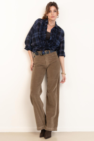 Louizon :  Checkered blouse with ruffles | blue - img3