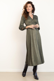 Louizon |  Lurex stretch maxi dress Ethan | gold | Picture 4