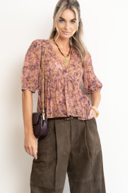 ba&sh |  Top with print Asya | pink | Picture 5