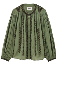 ba&sh |  Cotton broderie blouse Mona | green | Picture 1