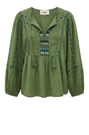 ba&sh |  Cotton embroidered blouse Poeme | green