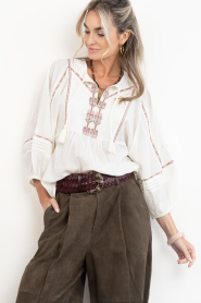 ba&sh :  Cotton embroidered blouse Poeme | natural - img5
