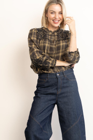 ba&sh |  Checked blouse Kaela | green | Picture 2