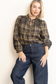 ba&sh |  Checked blouse Kaela | green | Picture 4