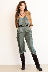 ba&sh |  Satin cargo balloon pants Celia | green | Picture 2